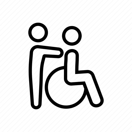 Electric, handicapped, invalid, manual, outline, volunteer, wheelchair icon - Download on Iconfinder