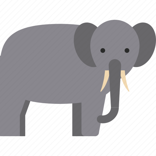 Elephant, animal, flat icon, mammal, nature, zoo icon - Download on Iconfinder