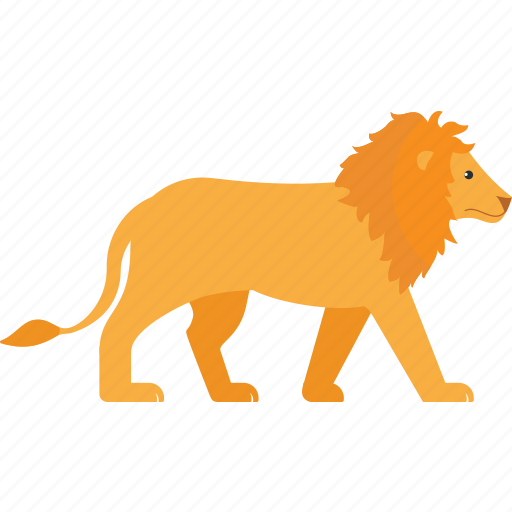 Lion, animal, flat icon, mammal, nature, wild icon - Download on Iconfinder