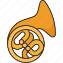 horn, french, brass, musical, instrument