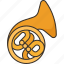 horn, french, brass, musical, instrument 