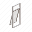 window, glass, frame, aluminium, object, interior, single, swing