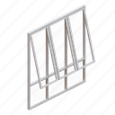 window, glass, frame, aluminium, interior, object, triple, slide