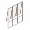 window, glass, frame, aluminium, interior, object, triple, swing