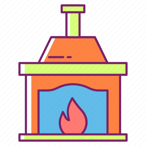 Chimneys, fire, heat, indoor, living room, wood logs icon - Download on Iconfinder