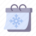 winter, calendar, snowflake, date