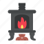 winter, fireplace, heater, fire 