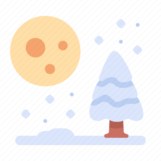 Night, branch, snow, winter tree, cold icon - Download on Iconfinder