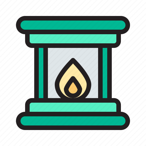 Fireplace, fire, warm, chimney, winter icon - Download on Iconfinder