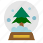 snowglobe, tree, christmas, snow, decoration 