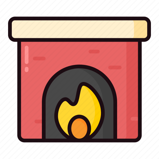 Fireplace, winter, snow, decoration, fire, house, household icon - Download on Iconfinder