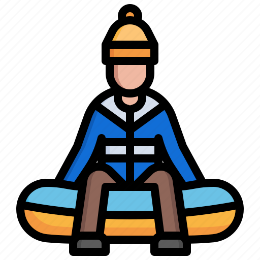 Snow, tubing, slope, sledge, winter icon - Download on Iconfinder