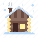 wood cabin, cabin, house, winter