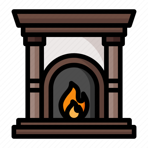 Fireplace, chimney, fire, interior, winter icon - Download on Iconfinder