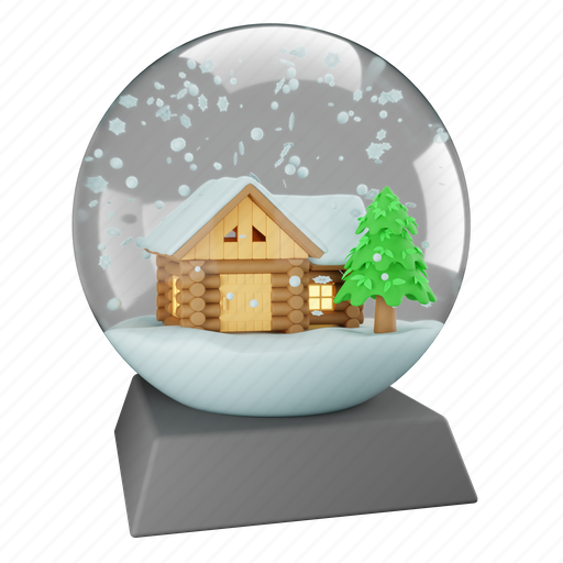 Snow, globe, winter, glass, decoration, ball, season 3D illustration - Download on Iconfinder