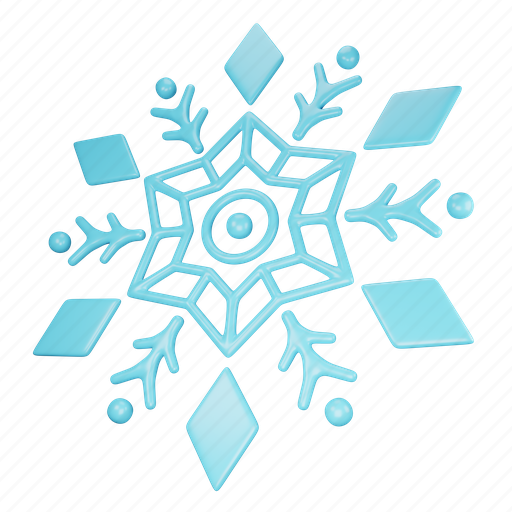 Snowflake, snow, winter, decoration, cold, snowfall, ice 3D illustration - Download on Iconfinder