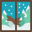 window, winter, snowing, home, season