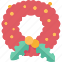 wreath, winter, fir, christmas, decoration