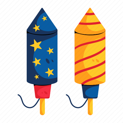 Party crackers, firework rockets, firecrackers, fire bangers, pyrotechnics icon - Download on Iconfinder