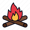 bonfire, camping, wood, flame, bushcraft, winter, camp, firewood, campfire