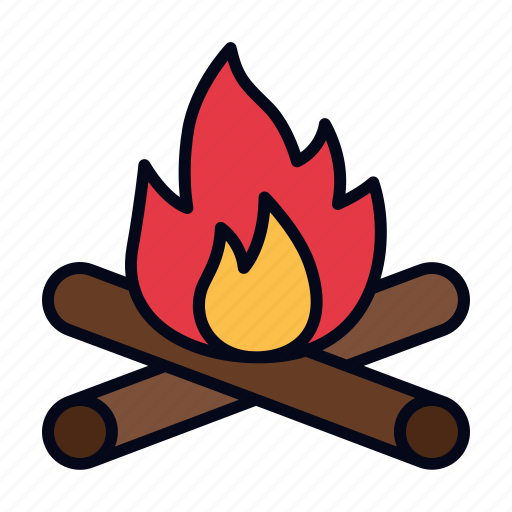 Bonfire, camping, wood, flame, bushcraft, winter, camp icon - Download on Iconfinder