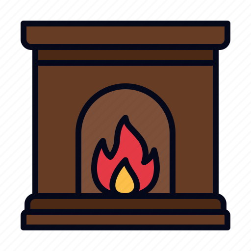 Fireplaces, chimney, chimneys, flame, warm, furniture, household icon - Download on Iconfinder