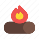 bonfire, fire, camping, wood, flames