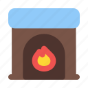 fireplace, chimney, flame, warm, winter