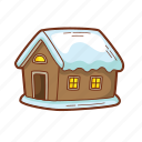 winter, home, house, estate, wooden house, building