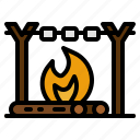 campfire, firewood, wood, bonfire, flame