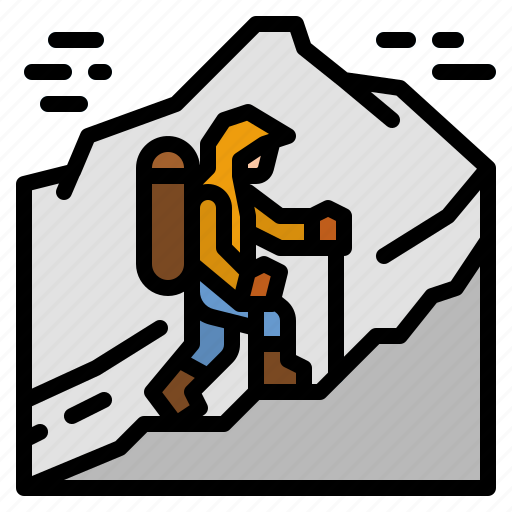 Hiking, trip, snowing, winter, snow icon - Download on Iconfinder