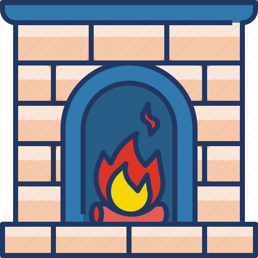 Fire, winter, chimney, fireplace, christmas, flame, warm icon - Download on Iconfinder
