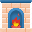 warm, flame, fire, christmas, chimney, fireplace, winter