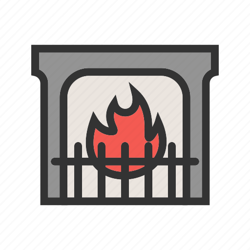 Fire, fireplace, flame, hot, light, winter, wood icon - Download on Iconfinder