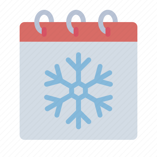 Calendar, date, month, snow, snowflake, winter, christmas icon - Download on Iconfinder