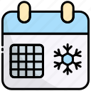 calendar, winter, christmas, snow, cold, xmas, schedule