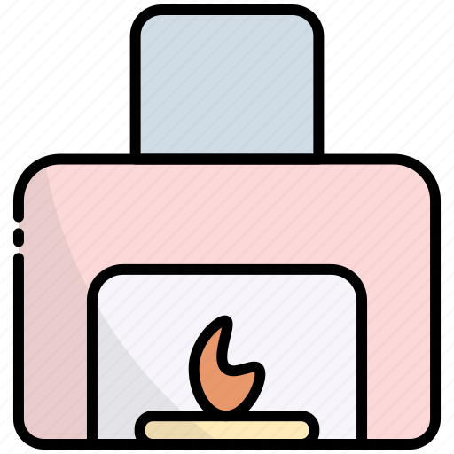Fireplace, fire, chimney, warm, campfire, flame, light icon - Download on Iconfinder
