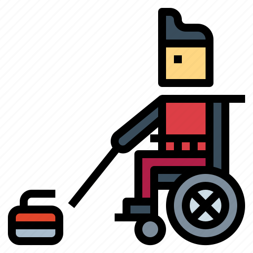 Curling, disabled, person, sports, wheelchair icon - Download on Iconfinder