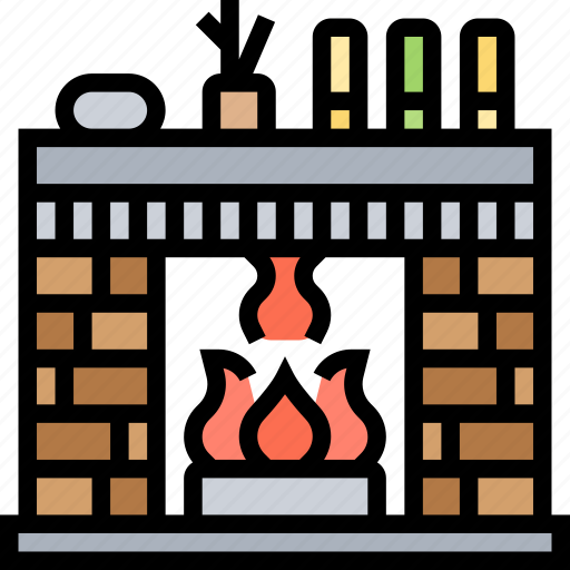 Fireplace, fire, warm, home, cold icon - Download on Iconfinder