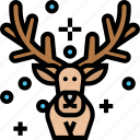reindeer, wildlife, animal, winter, christmas