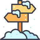 winter, snow, weather, sign, direction