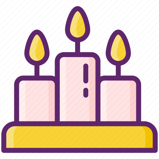 Candles, candle, light, fire icon - Download on Iconfinder