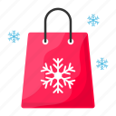 winter, black friday, shopping bag, shopping sack, snowflake, ecommerce