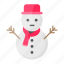 christmas, snowman, snow craft, snowfall, muffler, hat 