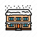 snow, covered, house, winter, season, cold