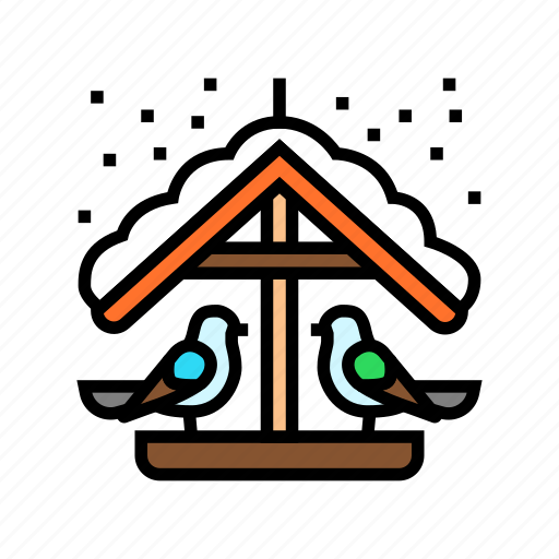 Winter, bird, feeding, season, snow, cold icon - Download on Iconfinder