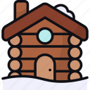 cabin, cottage, wooden house, lodge, home, winter, shelter