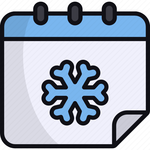 Calendar, winter holiday, snowflake, snow, schedule, date, winter season icon - Download on Iconfinder