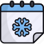 calendar, winter holiday, snowflake, snow, schedule, date, winter season 