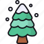 pine tree, snowfall, snowy, winter season, nature, conifer tree, snow 